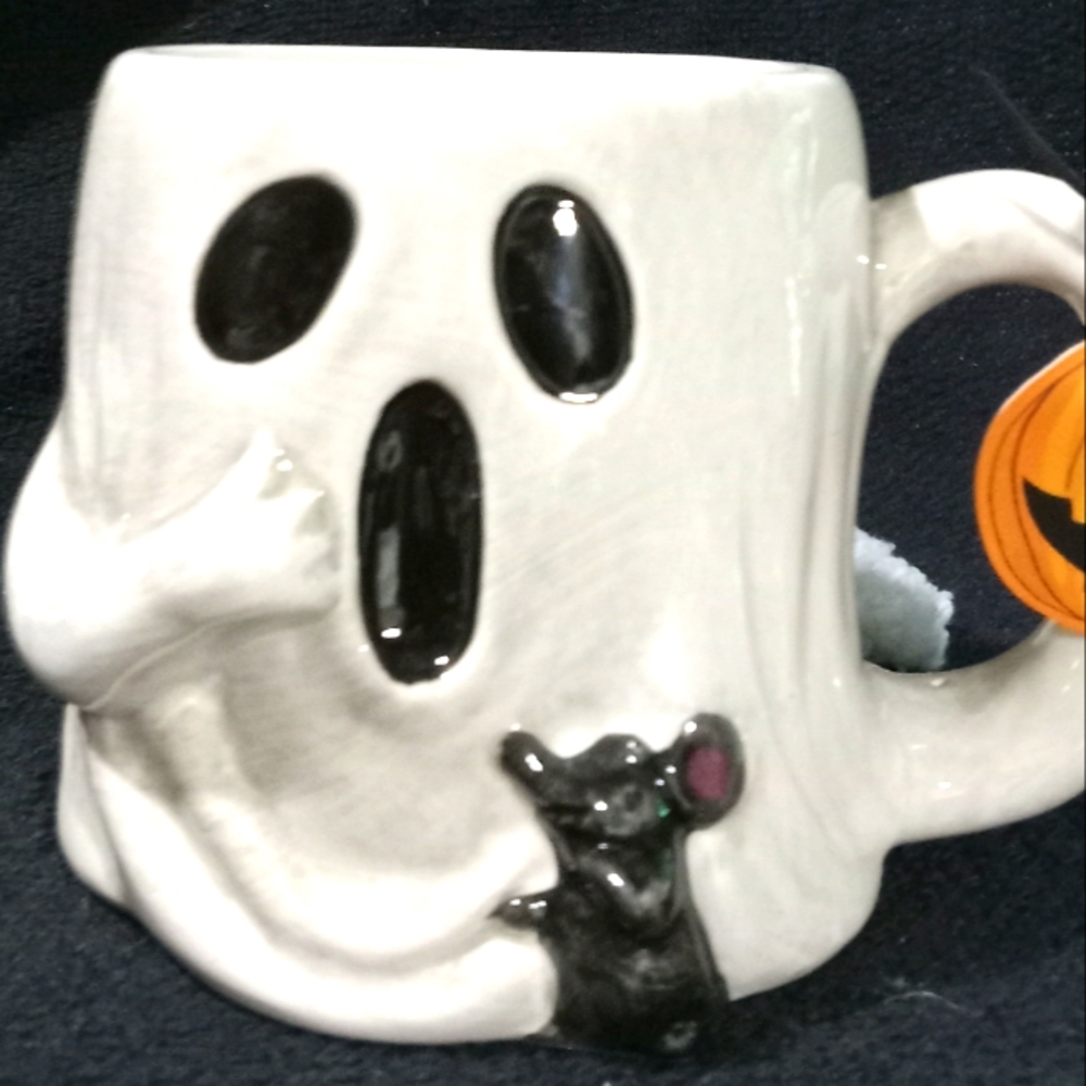Ghost and mouse mug ghost mug halloween mug